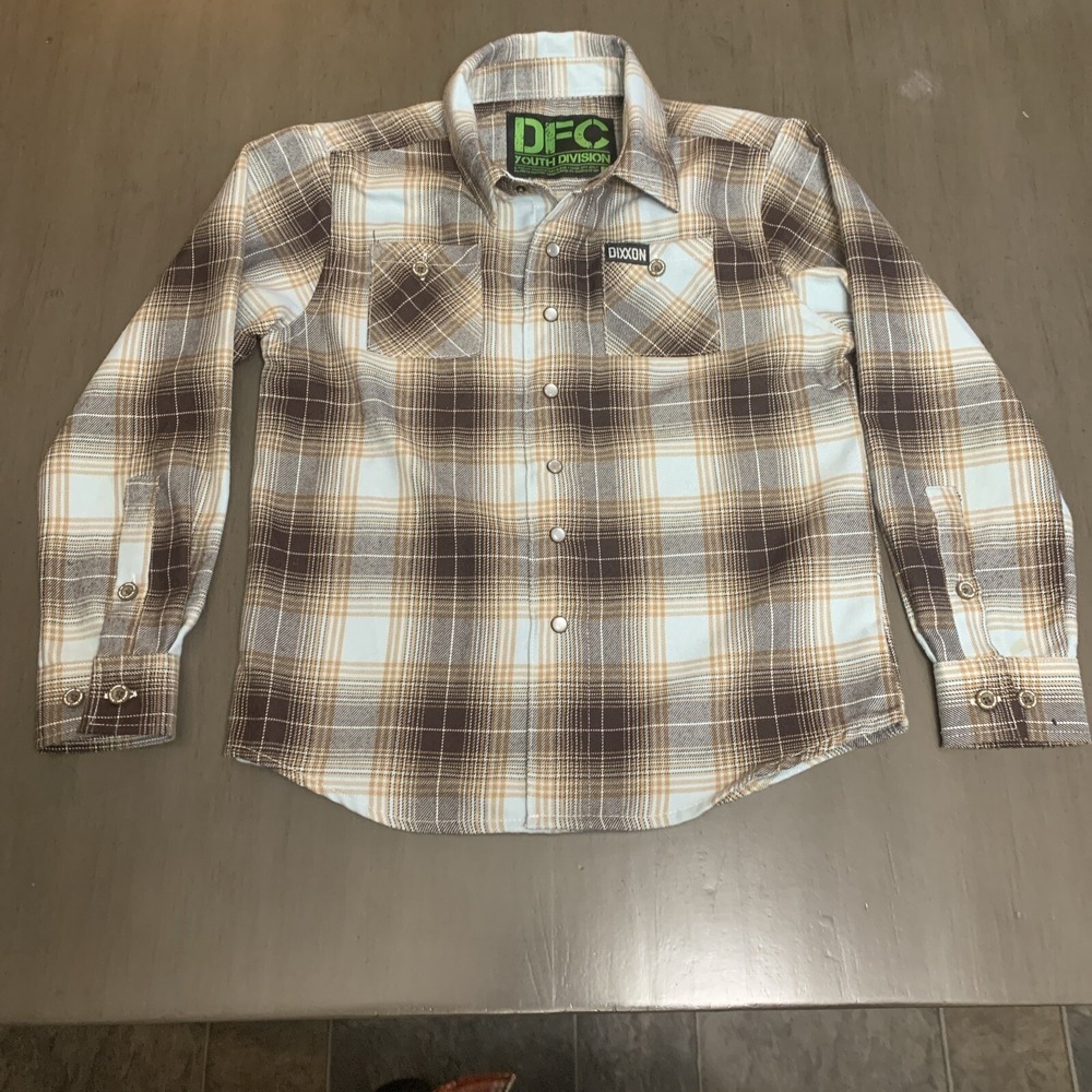 DIXXON YOUTH FLANNEL SMALL LIGHT BLUE ,  & BROWN RETIRED OUT‎ OF STOCK